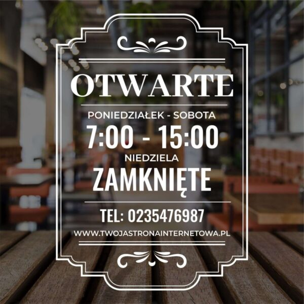 Naklejka Godziny Otwarcia | WGO11