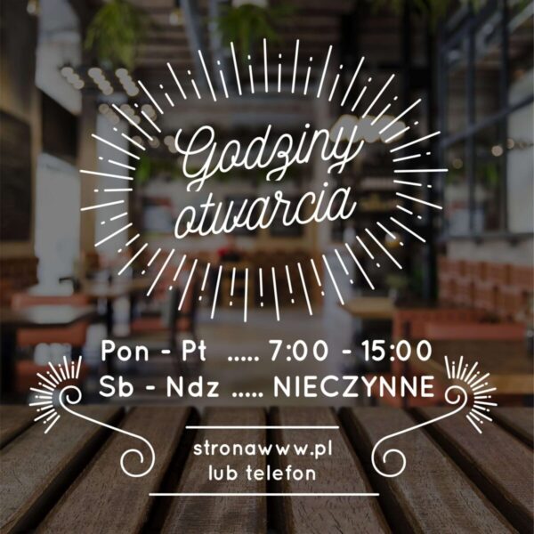 Naklejka Godziny Otwarcia | WGO12