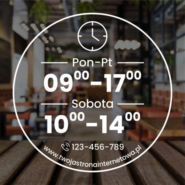 Naklejka Godziny Otwarcia | WGO16