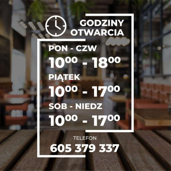 Naklejka Godziny Otwarcia | WGO20