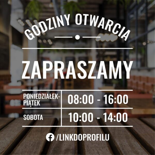 Naklejka Godziny Otwarcia | WGO5