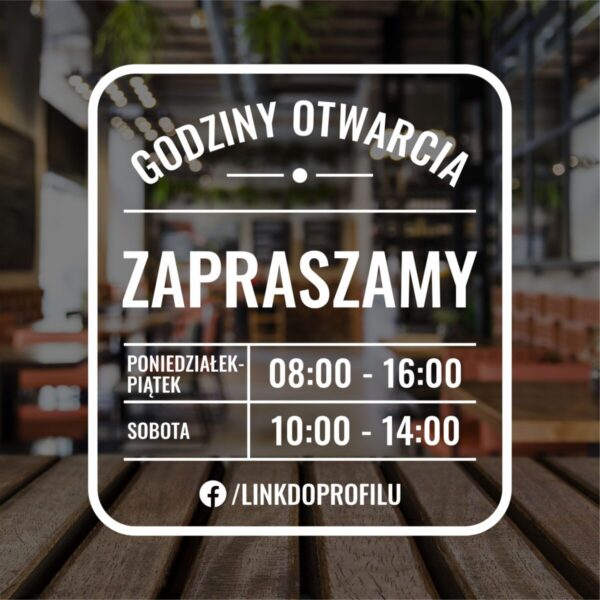 Naklejka Godziny Otwarcia | WGO6