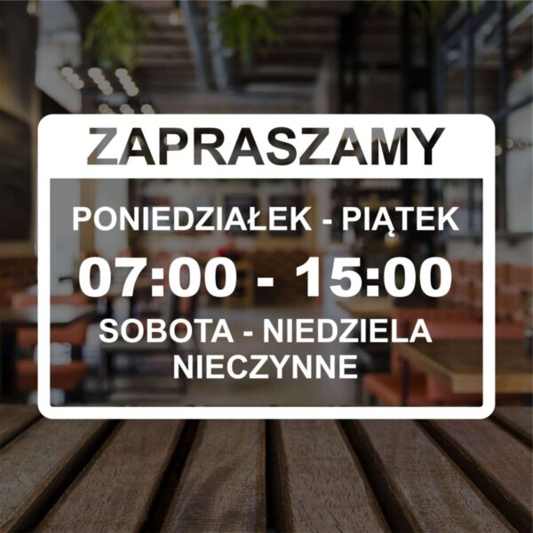 Naklejka Godziny Otwarcia | WGO9