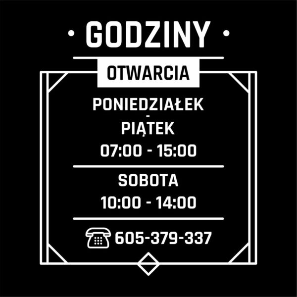 Naklejka Godziny Otwarcia | WGO23