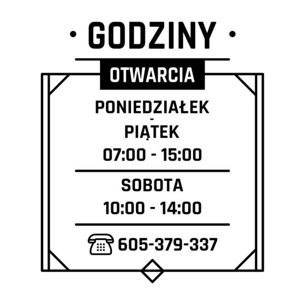 Naklejka Godziny Otwarcia | WGO23