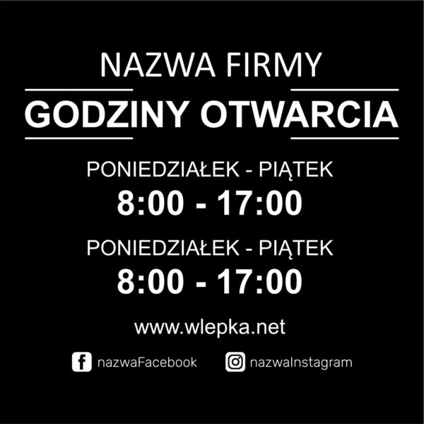 Naklejka Godziny Otwarcia | WGO30