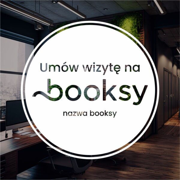 Naklejka umów wizytę na Booksy