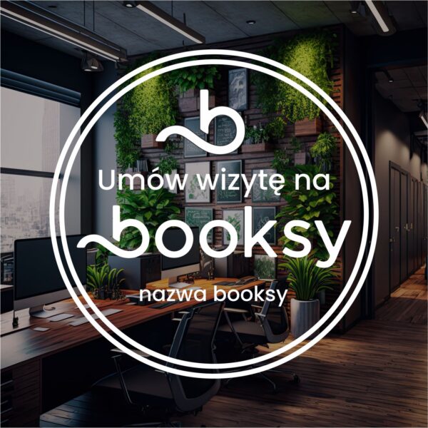 Naklejka umów wizytę na Booksy