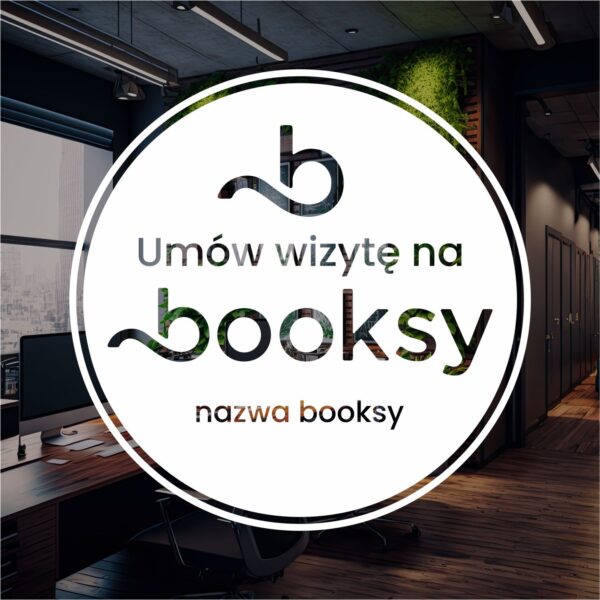 Naklejka umów wizytę na Booksy