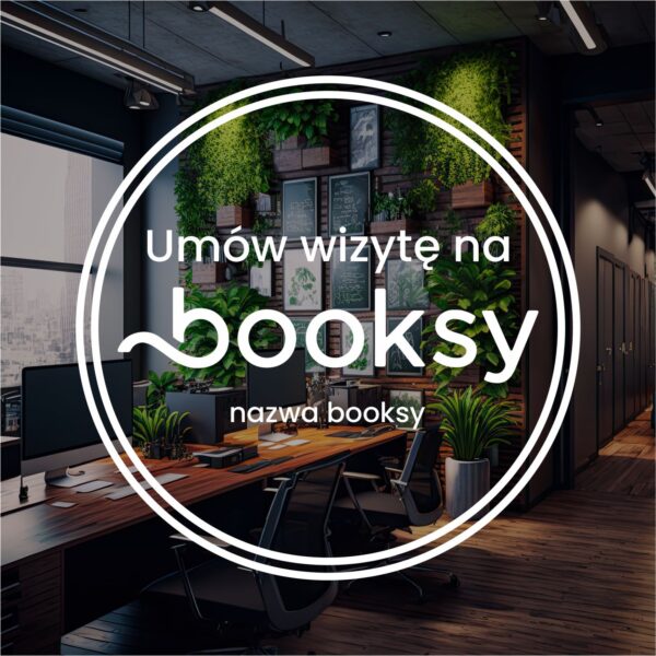 Naklejka umów wizytę na Booksy