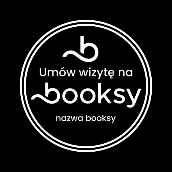 Naklejka umów wizytę na Booksy