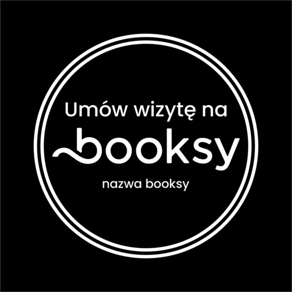 Naklejka umów wizytę na Booksy