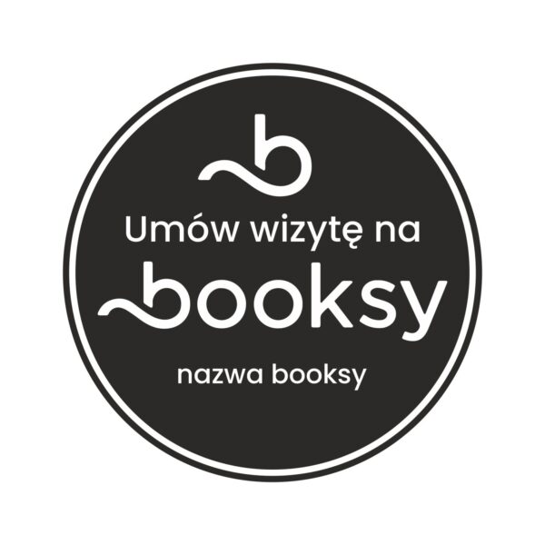 Naklejka umów wizytę na Booksy