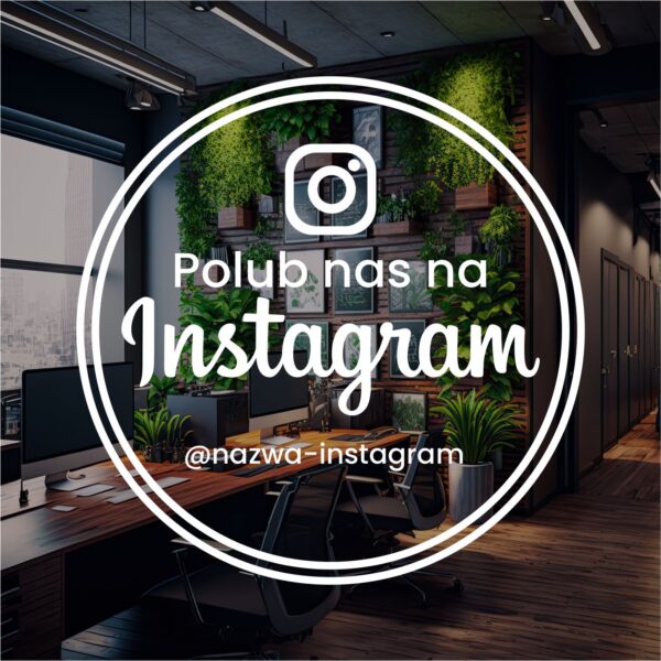 Naklejka polub nas na Instagramie okrągła