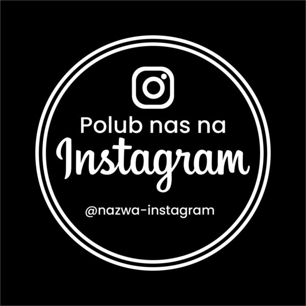 Naklejka polub nas na Instagramie okrągła