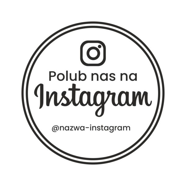 Naklejka polub nas na Instagramie okrągła