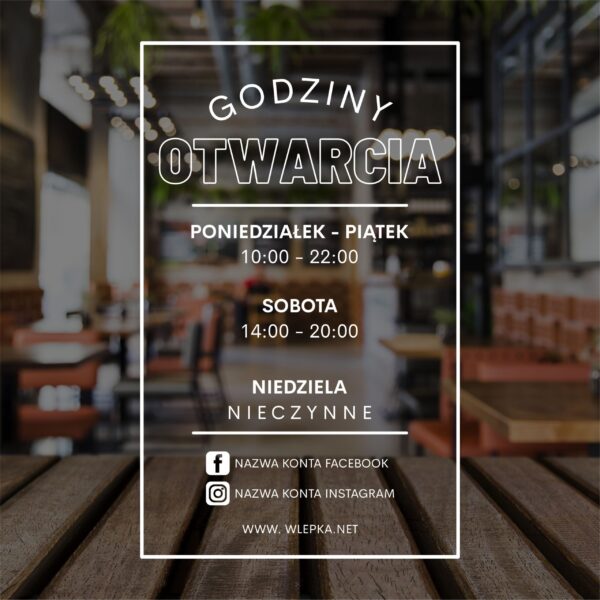 Naklejka Godziny Otwarcia | WGO35